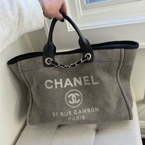 Chanel Deauville Tote Grey/Blue